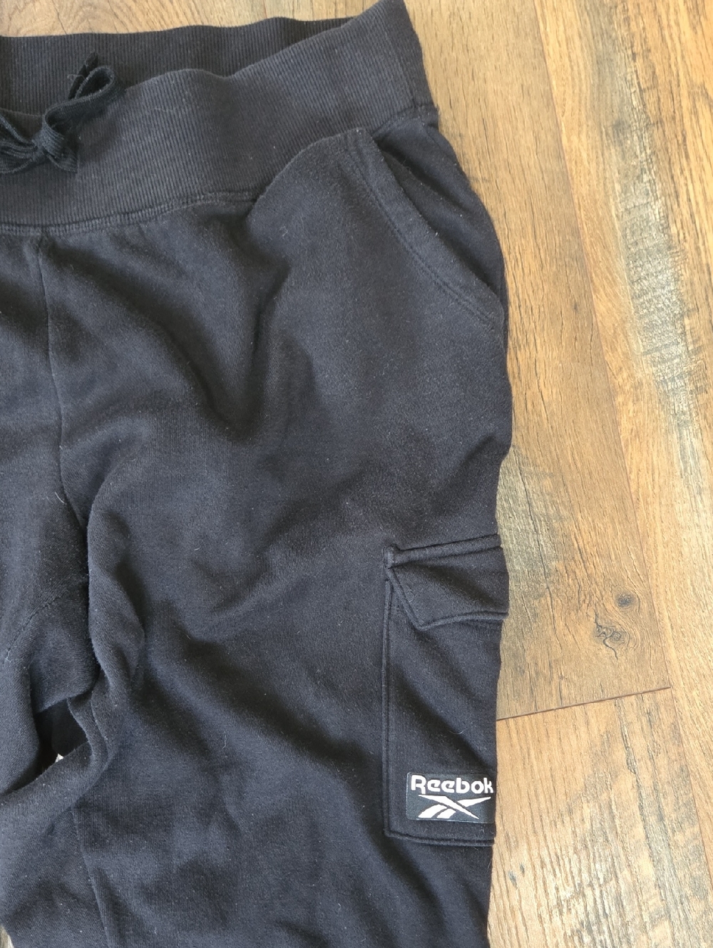Reebok Women's Black Cargo Sweatpants with Logo - Picture 2 of 3